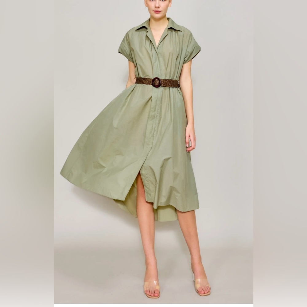 NWT💥Melloday Belted Shirt Dress, 💯 cotton, small
